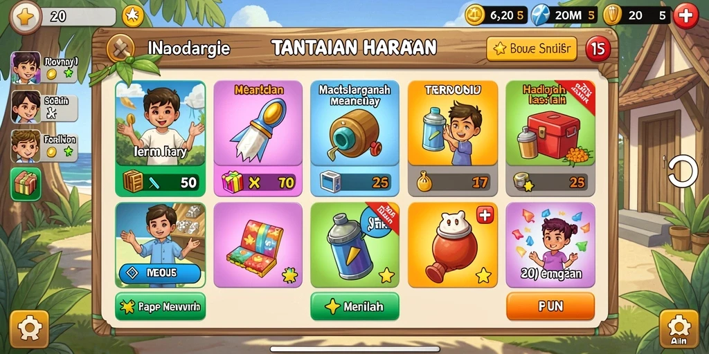 Fitur upgrade karakter yang menarik dan penuh strategi.
